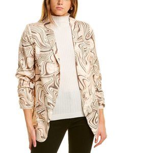 Tart Swirl Pattern Blazer in Cream and Brown